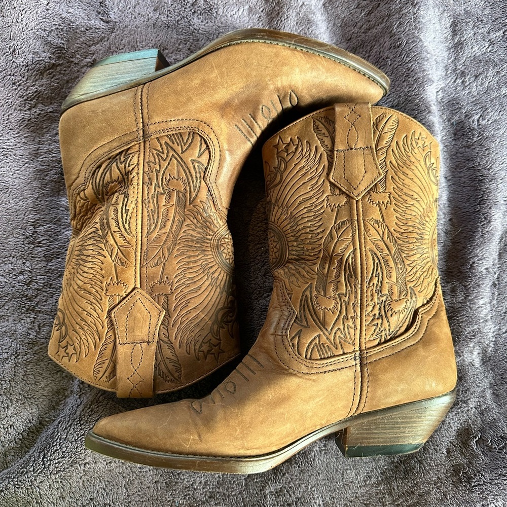 Vintage Leather Cowboy Boots